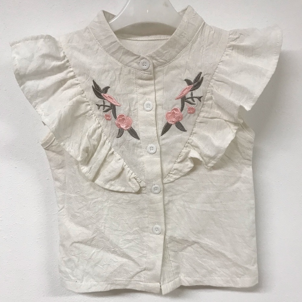 Little Girls Toddler Kids V-Neck Sleeveless Flower Easter Casual Girl Top